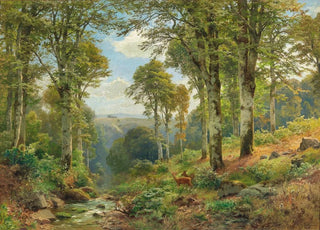 Heinrich Bhmer - Roe Deer by a Stream.webp
