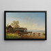Il lago di Starnberg con vista sulla catena montuosa del Wetterstein - Heinrich Bürkel — quadro incorniciato alla parete