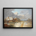 Le case di Forstenried in inverno - Heinrich Bürkel — quadro incorniciato alla parete