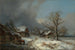 Rue de Village en Hiver avec Abreuvoir - Heinrich Bürkel — vista dell’opera