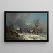 Rue de Village en Hiver avec Abreuvoir - Heinrich Bürkel — quadro incorniciato alla parete