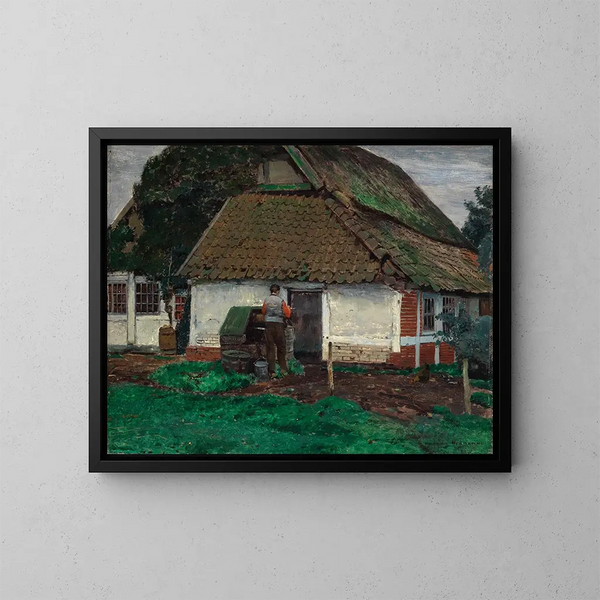 Vecchia capanna - Heinrich Hermanns — quadro incorniciato alla parete