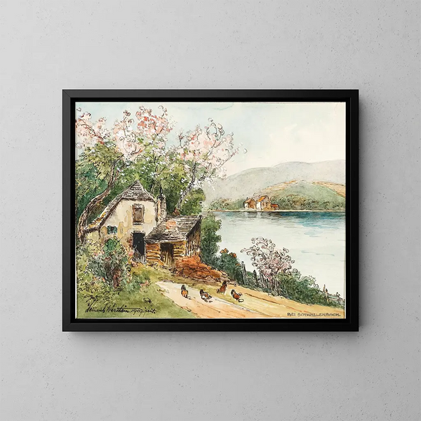 Primavera nella valle della Wachau - Heinrich Josef Wertheim — quadro incorniciato alla parete
