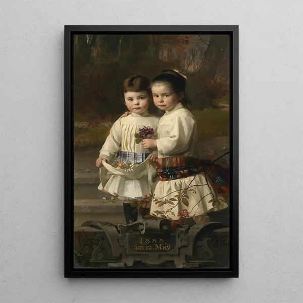 Frères et sœurs dans le parc du château - Heinrich Lauenstein — quadro incorniciato alla parete