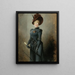 Ritratto di una dama in abito nero con un cappello bordeaux e un ombrello - Heinrich Lossow — quadro incorniciato alla parete