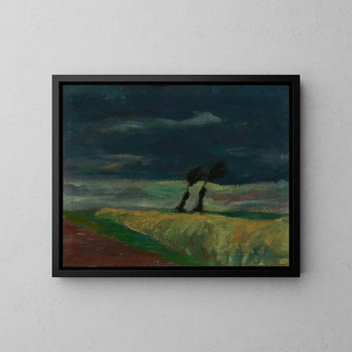 Paesaggio tempestoso - Heinrich Nauen — quadro incorniciato alla parete