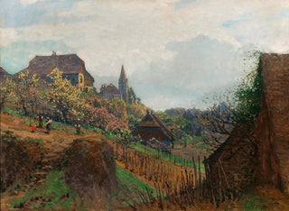 Heinrich Tomec - A View of Weienkirchen from a Vineyard in the Wachau Region.webp