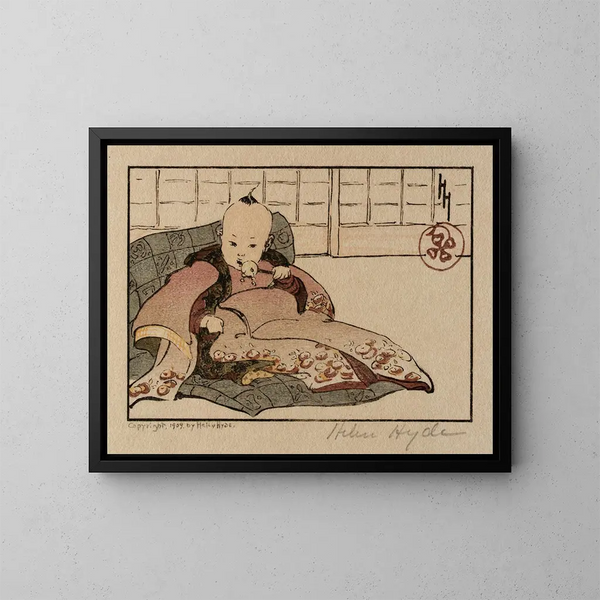 Il bambino impegnato - Helen Hyde — quadro incorniciato alla parete