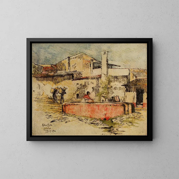 La fontaine rose à Jalapa - Helen Hyde — quadro incorniciato alla parete