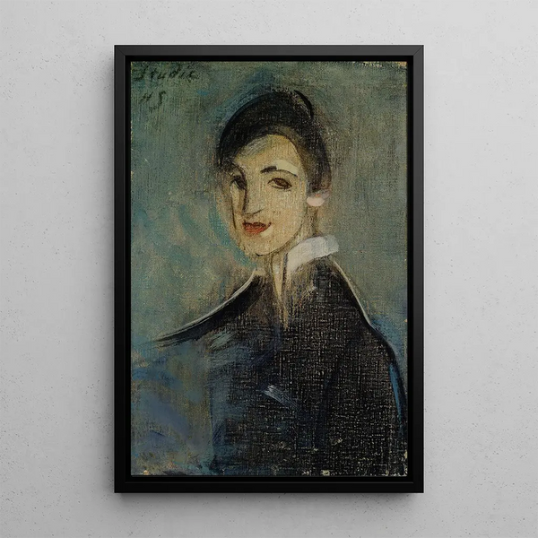 Chanteuse en noir - Helene Schjerfbeck — quadro incorniciato alla parete