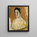 La indovina in abito giallo - Helene Schjerfbeck — quadro incorniciato alla parete