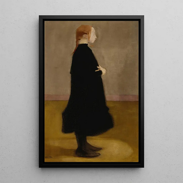 L'écolière II Ragazza in nero - Helene Schjerfbeck — quadro incorniciato alla parete