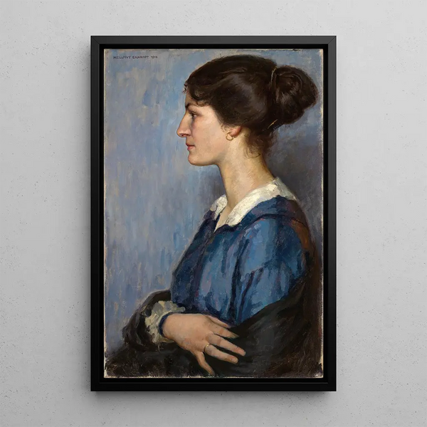 Portrait de femme de profil vers la gauche - Hellmut Eichrodt — quadro incorniciato alla parete