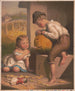 Ragazzo e ragazza scolpendo una zucca come lanterna - Hencke Scott — vista dell’opera
