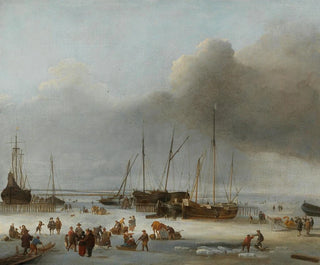 Hendrick Jacobsz Dubbels - Iceskating on the Eastern Docks of Amsterdam.webp