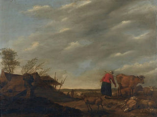 Paesaggio con una lattaia - Hendrick Mommers — vista dell’opera