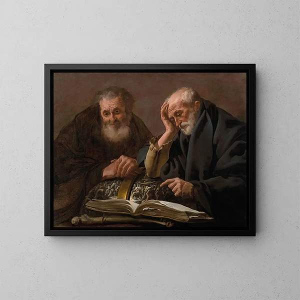 Democrito e Eraclito - Hendrick Ter Brugghen — quadro incorniciato alla parete