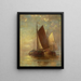 Vele in mare - Hendrick A. Hallett — quadro incorniciato alla parete