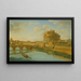 Roma, vista del Tevere con il Castel Sant'Angelo e il Ponte Sant'Angelo, la basilica di San Pietro in lontananza - Hendrik Frans van Lint — quadro incorniciato alla parete