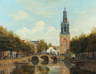 Hendrik Gerrit ten Cate - The Torensluis and the Jan Roodenpoortstoren in Amsterdam.webp