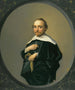 Ritratto di un uomo barbuto con un cappotto nero con colletto bianco grande che tiene un paio di guanti - Hendrik Gerritsz. Pot — vista dell’opera