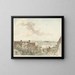 Vista di Nimega con una barca sul fiume - Hendrik Hoogers — quadro incorniciato alla parete