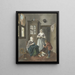interno con una sarta, una cameriera e un ragazzo che gioca - Hendrik Jan van Amerom — quadro incorniciato alla parete