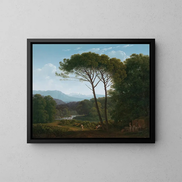 Paesaggio in corsivo con pini - Hendrik Voogd — quadro incorniciato alla parete