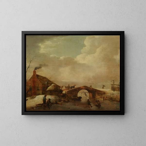 Paesaggio invernale - Hendrik Willem Schweickhardt — quadro incorniciato alla parete