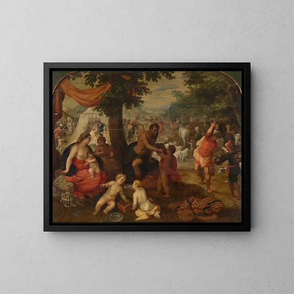 Gli israeliti nel deserto - Hendrik van Balen — quadro incorniciato alla parete