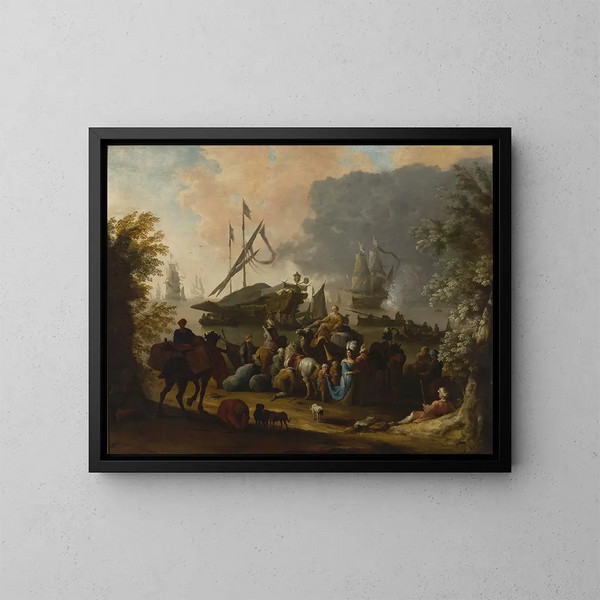 Scène dans un port oriental - Hendrik van Minderhout — quadro incorniciato alla parete