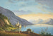 Vista del Lago di Ginevra con Personaggi in un Vigneto in Primo Piano, il Castello di Chillon in lontananza - Hendrikus Johannes Knip — vista dell’opera