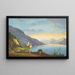 Vista del Lago di Ginevra con Personaggi in un Vigneto in Primo Piano, il Castello di Chillon in lontananza - Hendrikus Johannes Knip — quadro incorniciato alla parete