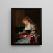 Donna con pappagallo - Henri-Charles-Antoine Baron — quadro incorniciato alla parete