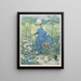 Jeanne Gonzalès che dipinge nel giardino - Henri-Charles Guérard — quadro incorniciato alla parete