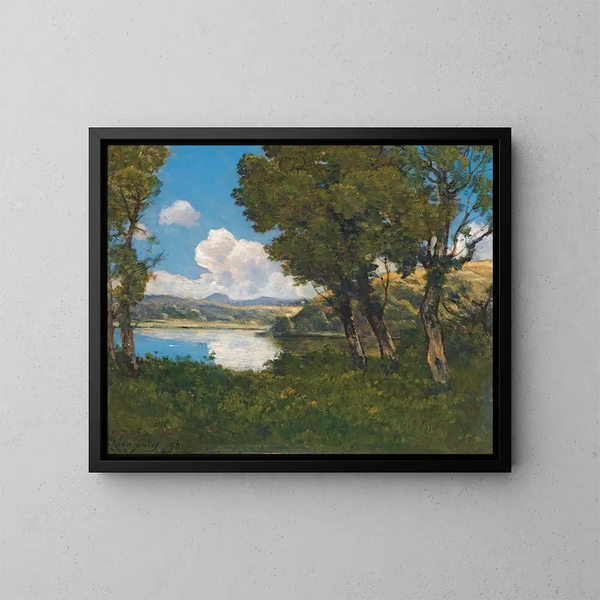 Sul lago - Henri-Joseph Harpignies — quadro incorniciato alla parete