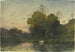 Luce della sera su una riva boschiva con bovini che bevono - Henri-Joseph Harpignies — vista dell’opera