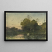 Luce della sera su una riva boschiva con bovini che bevono - Henri-Joseph Harpignies — quadro incorniciato alla parete