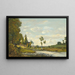Lavandatrici sul fiume - Henri-Joseph Harpignies — quadro incorniciato alla parete