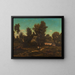 Paesaggio con casette di paglia - Henri-Joseph Harpignies — quadro incorniciato alla parete