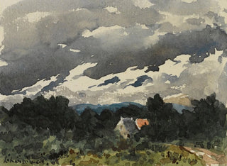 Paesaggio nuvoloso al crepuscolo - Henri-Joseph Harpignies — vista dell’opera