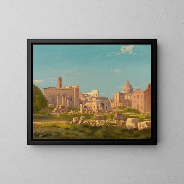 Le Forum romano - Henri-Joseph Harpignies — quadro incorniciato alla parete