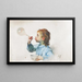 Fillette con la bolla di sapone - Henri Jules Jean Geoffroy — quadro incorniciato alla parete