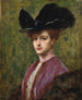 Una donna elegante con un cappello nero - Henri Adrien Tanoux — vista dell’opera