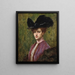 Una donna elegante con un cappello nero - Henri Adrien Tanoux — quadro incorniciato alla parete