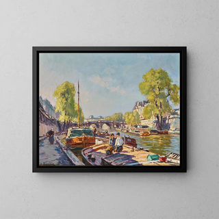 Henri Alphonse Barnoin - Paris a View of Pont New.webp