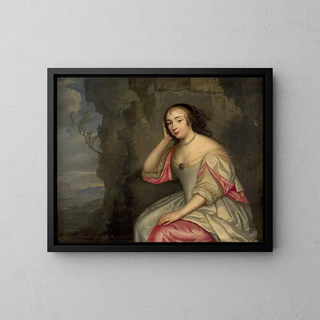 Ritratto di Madame de Maintenon in un paesaggio marino - Henri Beaubrun — quadro incorniciato alla parete