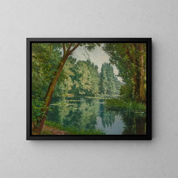 Ninfee d'estate - Henri Biva — quadro incorniciato alla parete