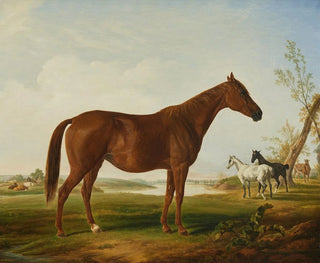 Modal in un paesaggio con cavalli in lontananza - Henri Delattre — vista dell’opera
