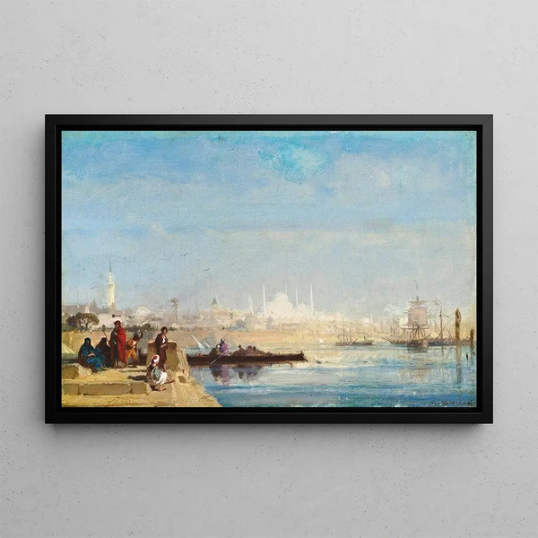 Henri Duvieux - Turks waiting at a quay on the Bosphourus Istanbul.webp